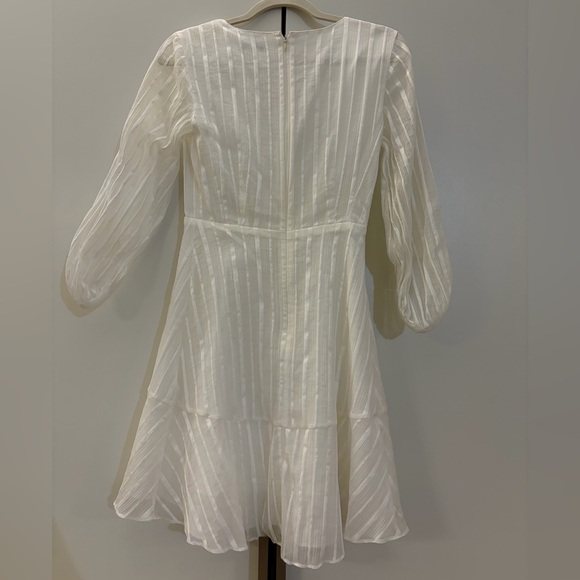 Club Monaco Cream Striped Long Sleeve Dress - Picture 4 of 5